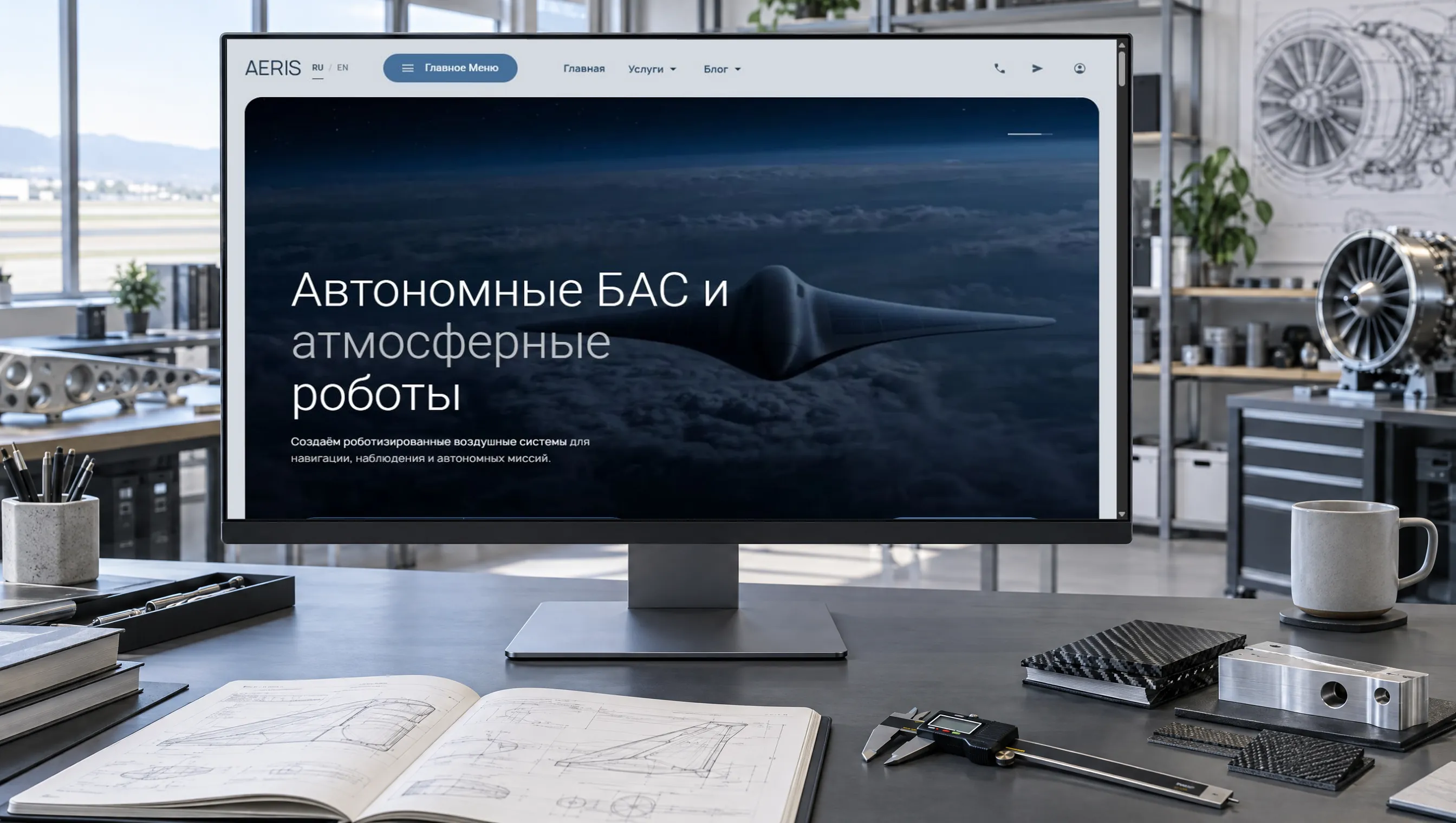 Вебсайт AERIS Aerospace